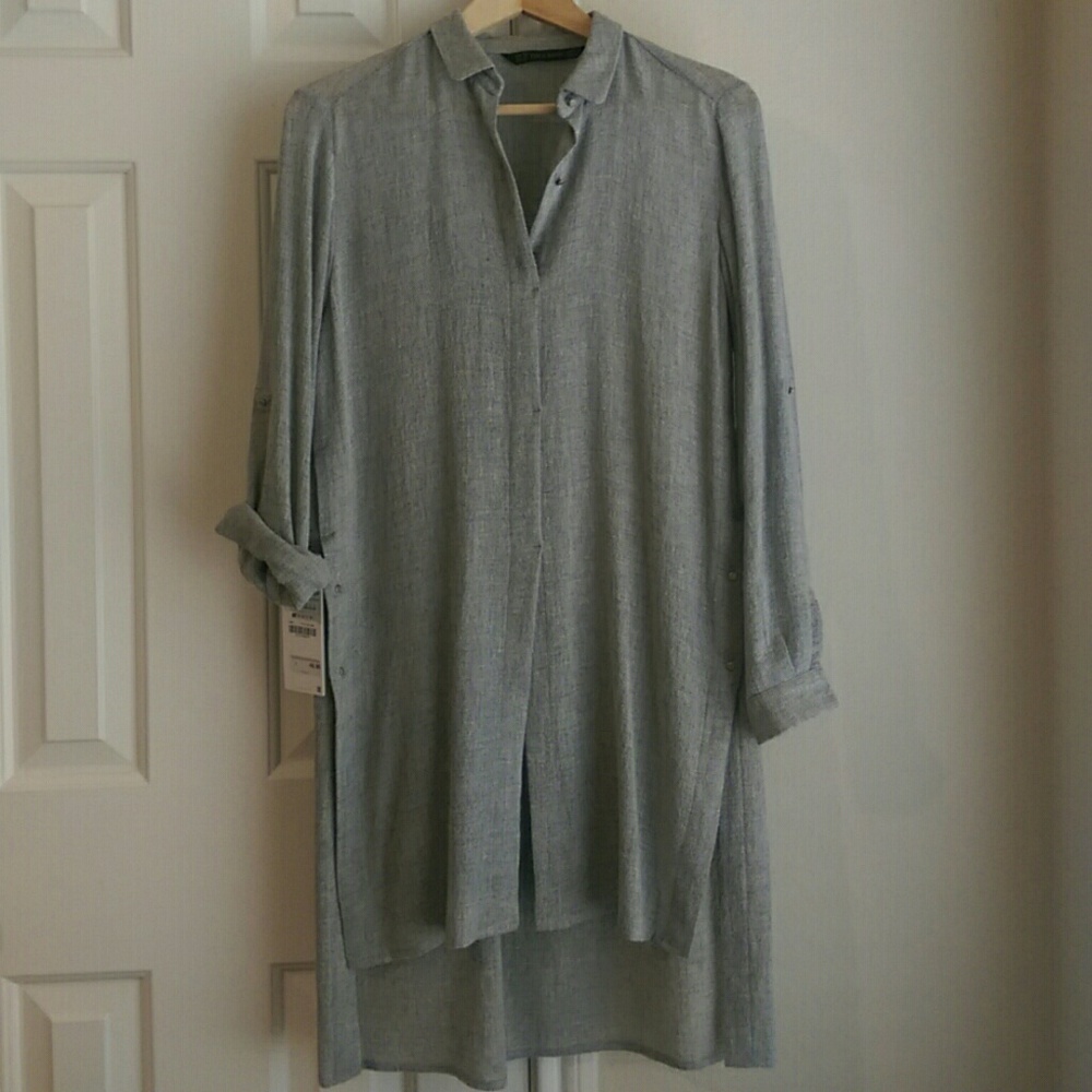 Zara NWT Grey Top